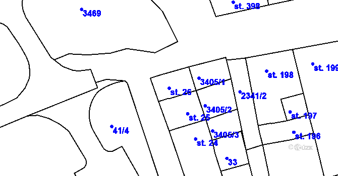 Parcela st. 26 v KÚ Otrokovice, Katastrální mapa