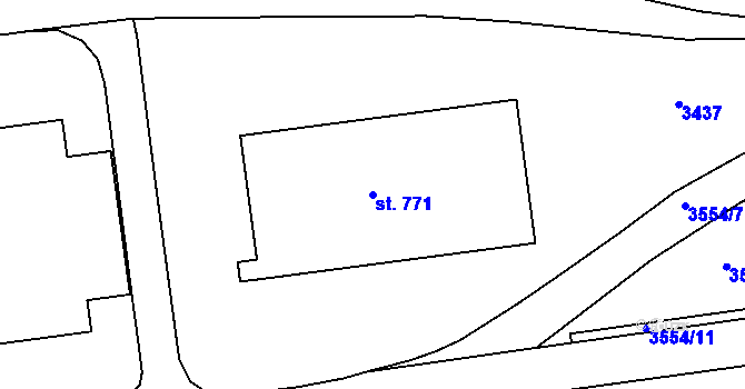 Parcela st. 771 v KÚ Otrokovice, Katastrální mapa