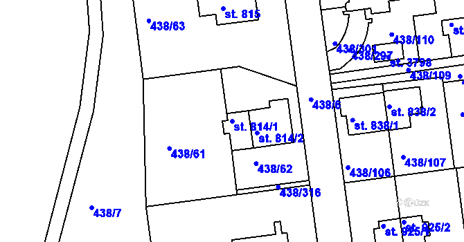 Parcela st. 814/1 v KÚ Otrokovice, Katastrální mapa