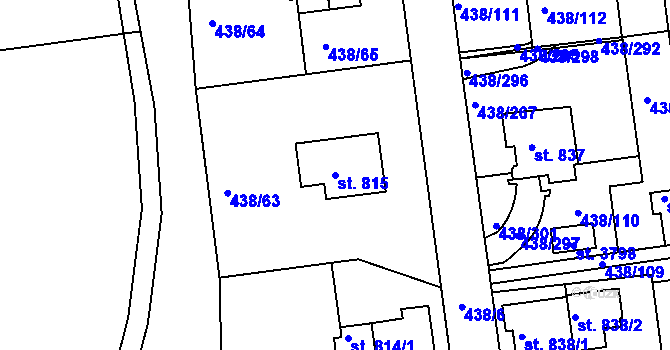 Parcela st. 815 v KÚ Otrokovice, Katastrální mapa