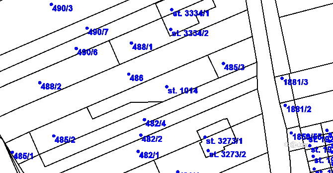 Parcela st. 1014 v KÚ Otrokovice, Katastrální mapa