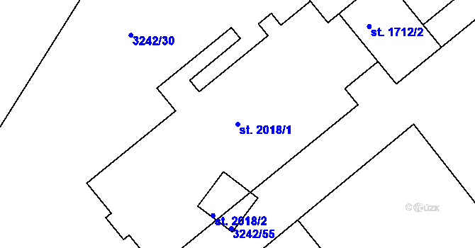 Parcela st. 2018/1 v KÚ Otrokovice, Katastrální mapa