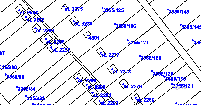 Parcela st. 2277 v KÚ Otrokovice, Katastrální mapa