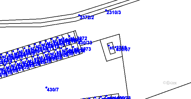 Parcela st. 2596 v KÚ Otrokovice, Katastrální mapa
