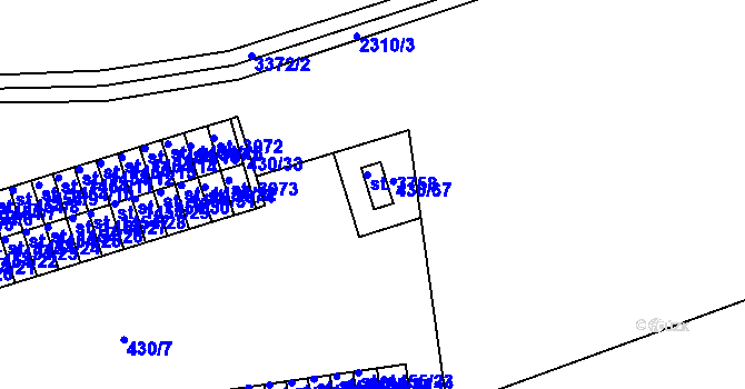 Parcela st. 2597 v KÚ Otrokovice, Katastrální mapa
