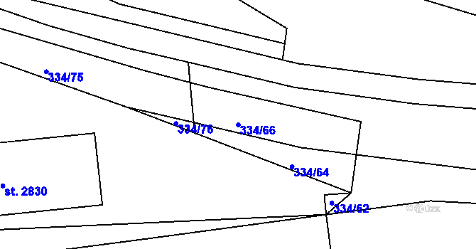 Parcela st. 334/66 v KÚ Otrokovice, Katastrální mapa