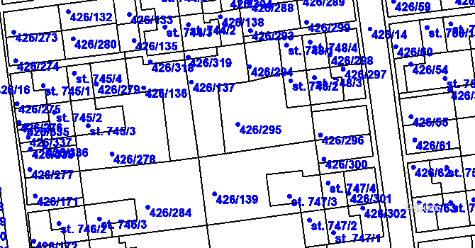 Parcela st. 426/295 v KÚ Otrokovice, Katastrální mapa