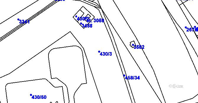 Parcela st. 430/3 v KÚ Otrokovice, Katastrální mapa