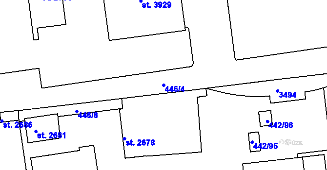 Parcela st. 446/4 v KÚ Otrokovice, Katastrální mapa