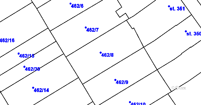 Parcela st. 462/8 v KÚ Otrokovice, Katastrální mapa
