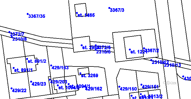 Parcela st. 2310/6 v KÚ Otrokovice, Katastrální mapa