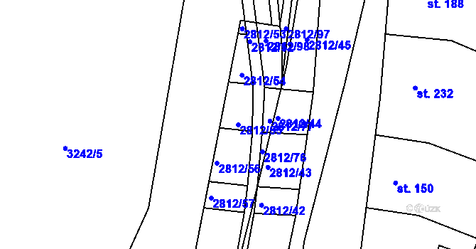 Parcela st. 2812/55 v KÚ Otrokovice, Katastrální mapa