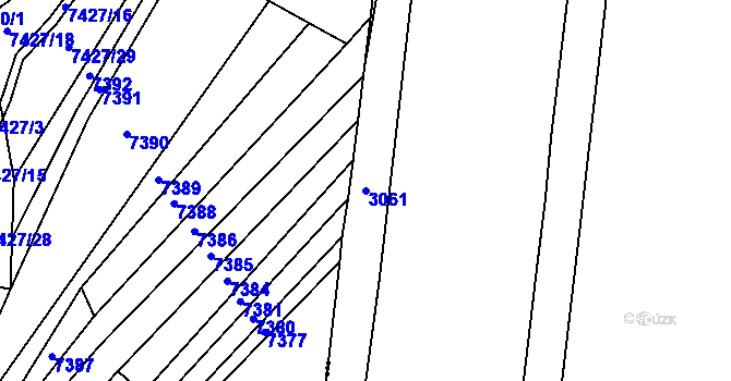 Parcela st. 3061 v KÚ Otrokovice, Katastrální mapa