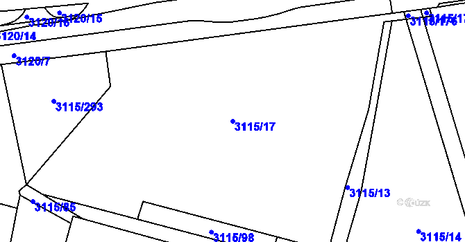 Parcela st. 3115/17 v KÚ Otrokovice, Katastrální mapa