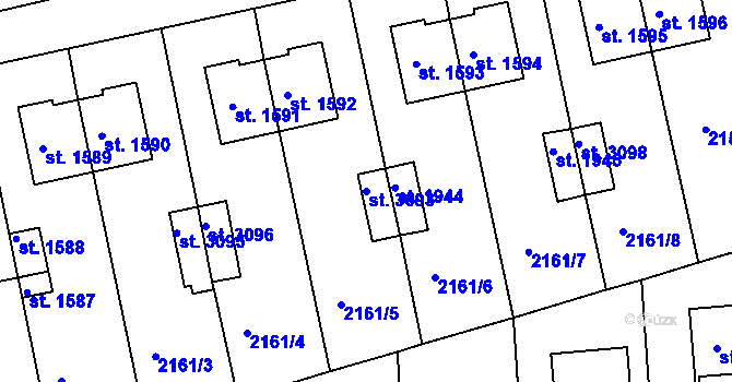 Parcela st. 3093 v KÚ Otrokovice, Katastrální mapa