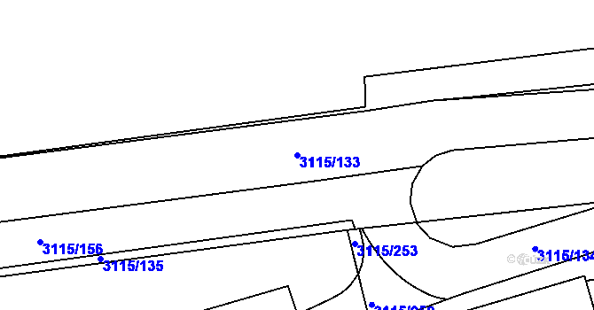 Parcela st. 3115/133 v KÚ Otrokovice, Katastrální mapa