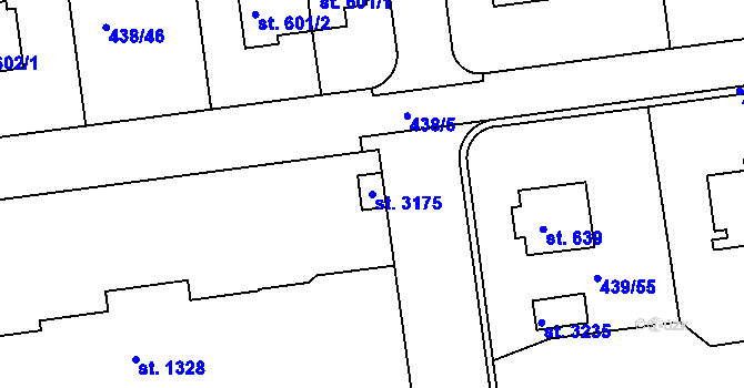 Parcela st. 3175 v KÚ Otrokovice, Katastrální mapa