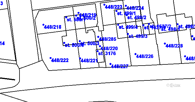 Parcela st. 3176 v KÚ Otrokovice, Katastrální mapa