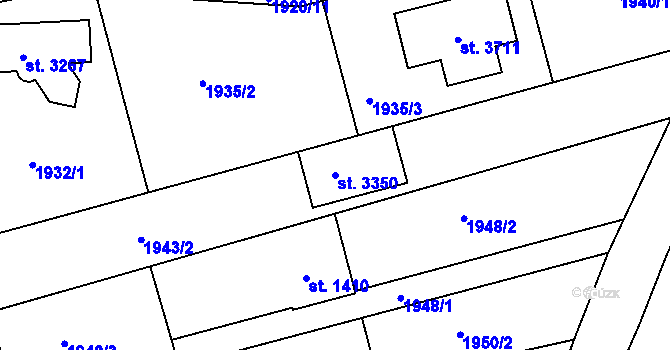 Parcela st. 3350 v KÚ Otrokovice, Katastrální mapa
