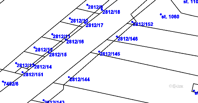 Parcela st. 2812/145 v KÚ Otrokovice, Katastrální mapa