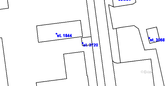 Parcela st. 3720 v KÚ Otrokovice, Katastrální mapa
