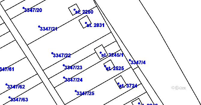 Parcela st. 3245/1 v KÚ Otrokovice, Katastrální mapa