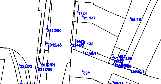 Parcela st. 138 v KÚ Kvítkovice u Otrokovic, Katastrální mapa
