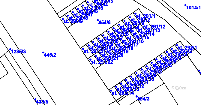 Parcela st. 291/20 v KÚ Kvítkovice u Otrokovic, Katastrální mapa