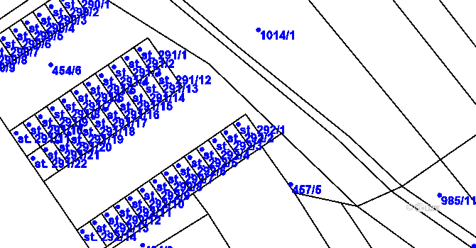 Parcela st. 292/1 v KÚ Kvítkovice u Otrokovic, Katastrální mapa