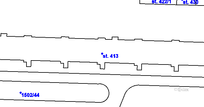 Parcela st. 413 v KÚ Kvítkovice u Otrokovic, Katastrální mapa