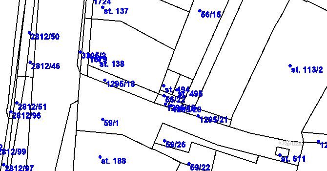 Parcela st. 494 v KÚ Kvítkovice u Otrokovic, Katastrální mapa