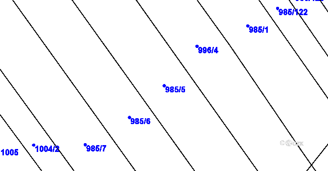 Parcela st. 985/5 v KÚ Kvítkovice u Otrokovic, Katastrální mapa