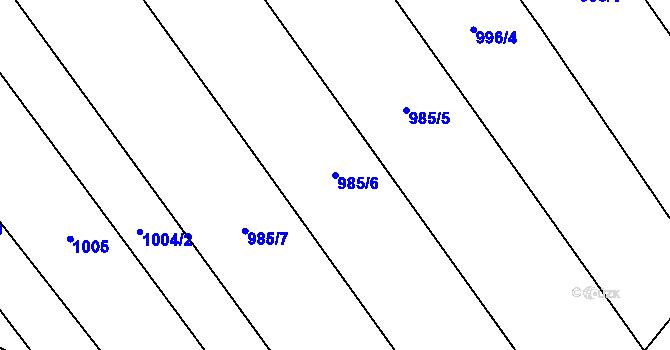 Parcela st. 985/6 v KÚ Kvítkovice u Otrokovic, Katastrální mapa