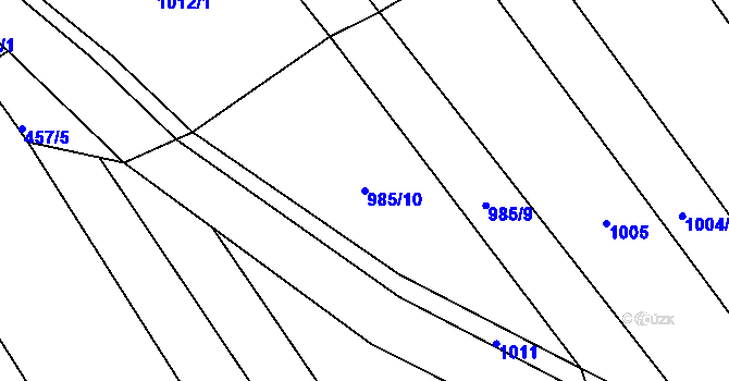 Parcela st. 985/10 v KÚ Kvítkovice u Otrokovic, Katastrální mapa