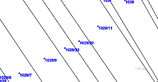 Parcela st. 1029/20 v KÚ Kvítkovice u Otrokovic, Katastrální mapa