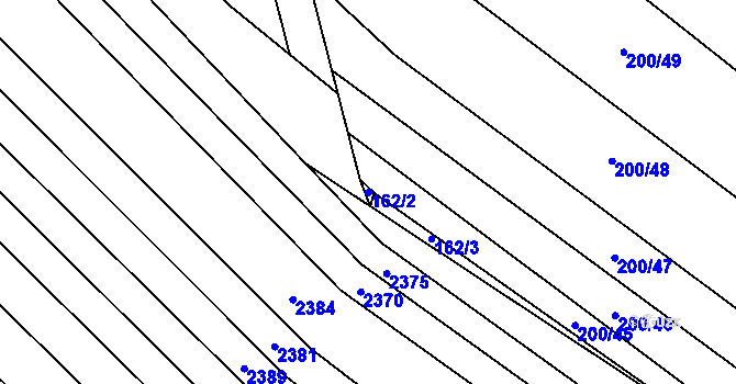 Parcela st. 162/2 v KÚ Kvítkovice u Otrokovic, Katastrální mapa