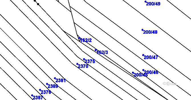 Parcela st. 162/3 v KÚ Kvítkovice u Otrokovic, Katastrální mapa