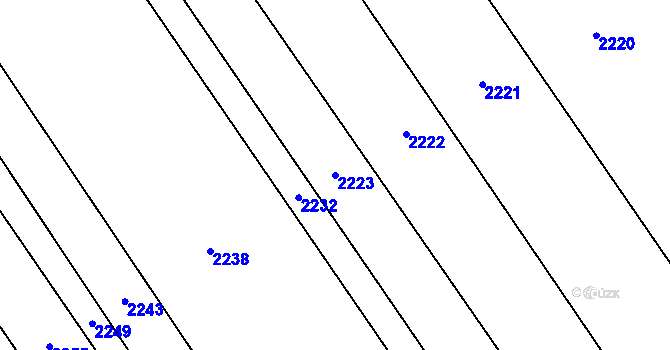 Parcela st. 2223 v KÚ Kvítkovice u Otrokovic, Katastrální mapa