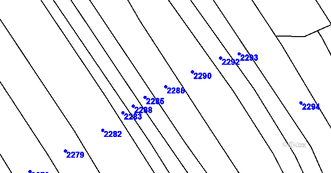 Parcela st. 2286 v KÚ Kvítkovice u Otrokovic, Katastrální mapa