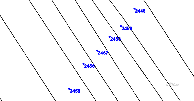 Parcela st. 2457 v KÚ Kvítkovice u Otrokovic, Katastrální mapa