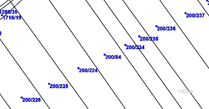 Parcela st. 200/84 v KÚ Kvítkovice u Otrokovic, Katastrální mapa