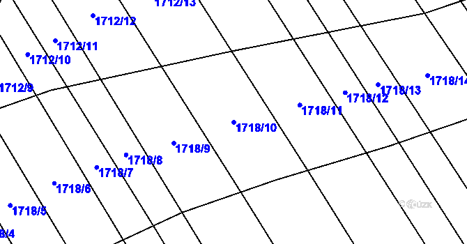 Parcela st. 1718/10 v KÚ Kvítkovice u Otrokovic, Katastrální mapa