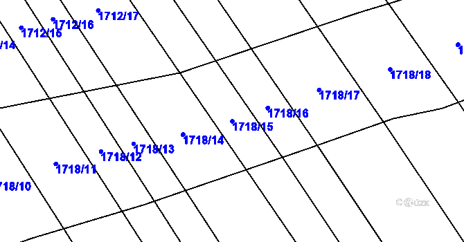 Parcela st. 1718/15 v KÚ Kvítkovice u Otrokovic, Katastrální mapa