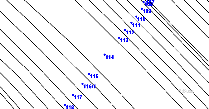 Parcela st. 114 v KÚ Kvítkovice u Otrokovic, Katastrální mapa
