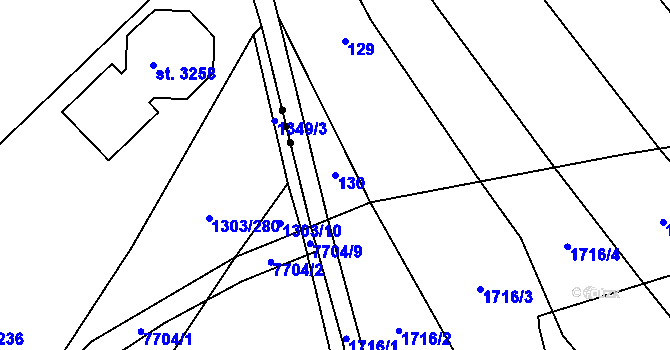 Parcela st. 130 v KÚ Kvítkovice u Otrokovic, Katastrální mapa