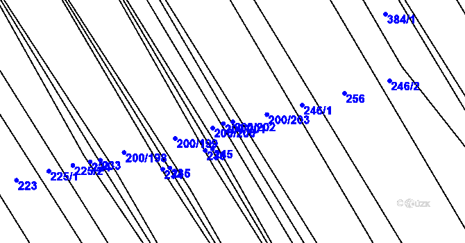 Parcela st. 200/202 v KÚ Kvítkovice u Otrokovic, Katastrální mapa