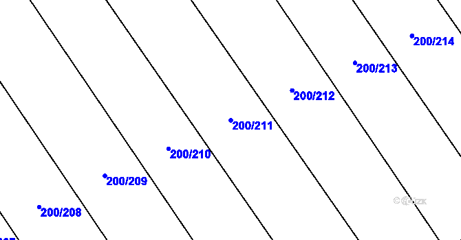 Parcela st. 200/211 v KÚ Kvítkovice u Otrokovic, Katastrální mapa
