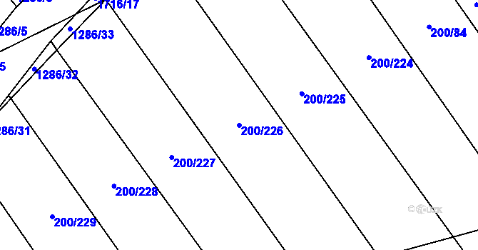 Parcela st. 200/226 v KÚ Kvítkovice u Otrokovic, Katastrální mapa