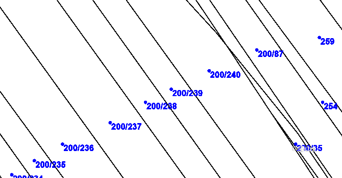 Parcela st. 200/239 v KÚ Kvítkovice u Otrokovic, Katastrální mapa