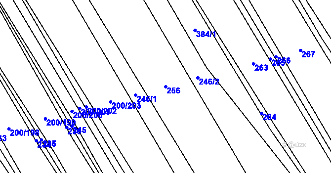 Parcela st. 256 v KÚ Kvítkovice u Otrokovic, Katastrální mapa
